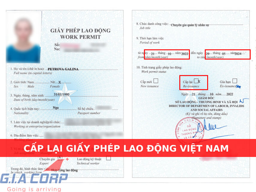 cấp lại giấy phép lao động việt nam