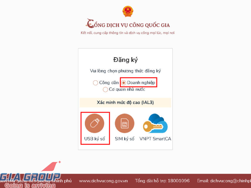 đăng ký tài khoản doanh nghiệp trên dichvucong.gov.vn