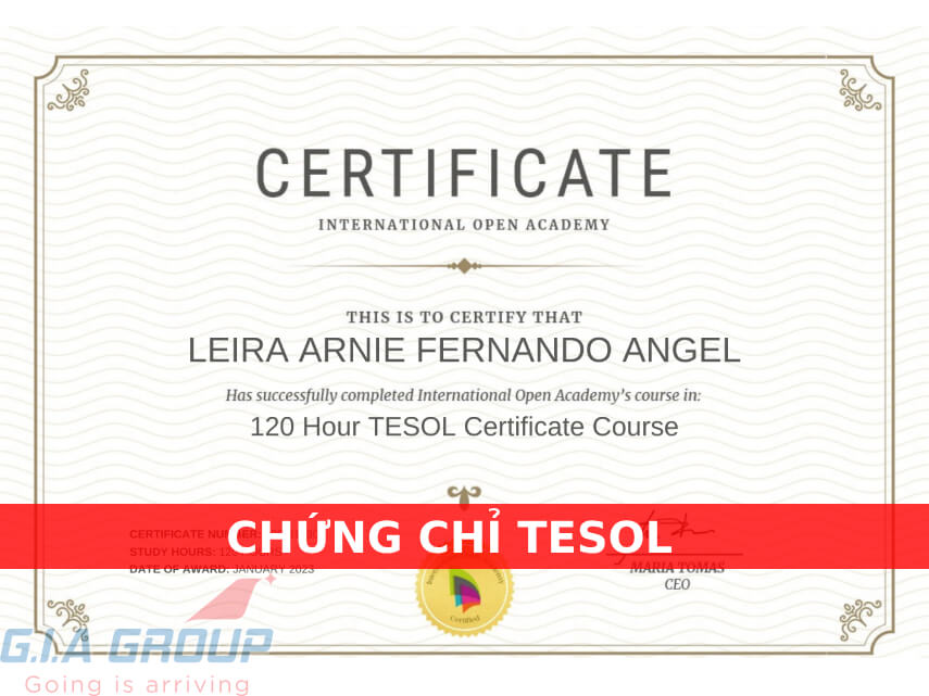 chứng chỉ tesol