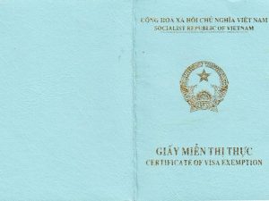 giấy miễn thị thực việt nam