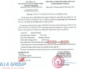 công văn nhập cảnh kim jung ho