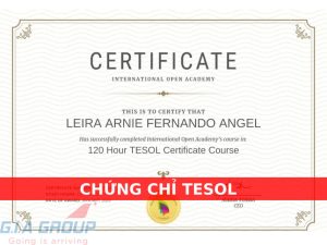 chứng chỉ tesol